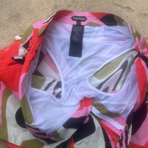 Tom Ford Psychedelic Design Men's Swim Trunks Size 52/XL - Picture 11 of 15